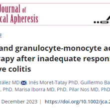 Publicación del estudio realizado en nuestro Hospital sobre granulocitoaféresis en la colitis ulcerosa