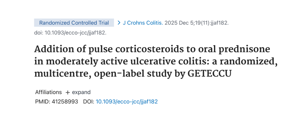 Nuevo artículo publicado sobre el uso de corticoides en la colitis ulcerosa moderada